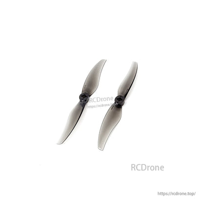 Two grey two-blade propellers for RC fixed wing aircraft