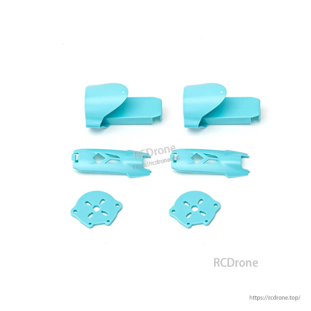 Blue plastic accessory pieces set, mounts and plates for Penguin fixed wing