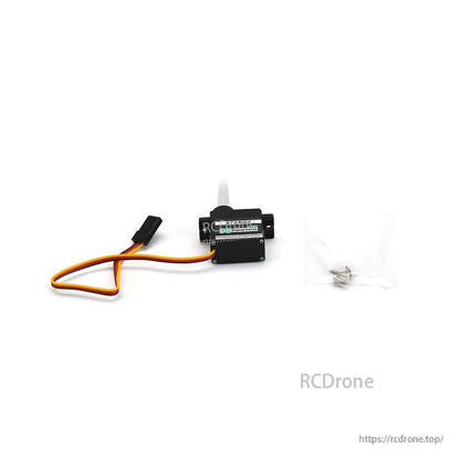 ATOMRC S09M Metal 9g Servo shown with small bag of mounting screws on white background