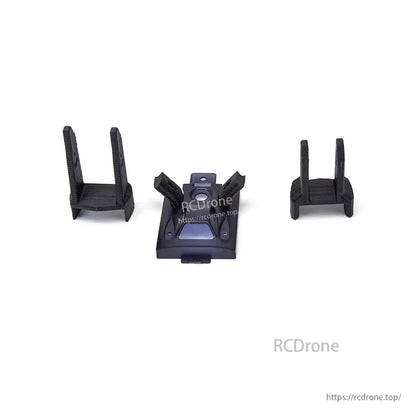 Black plastic mount set with center base and two side supports for onboard accessory install