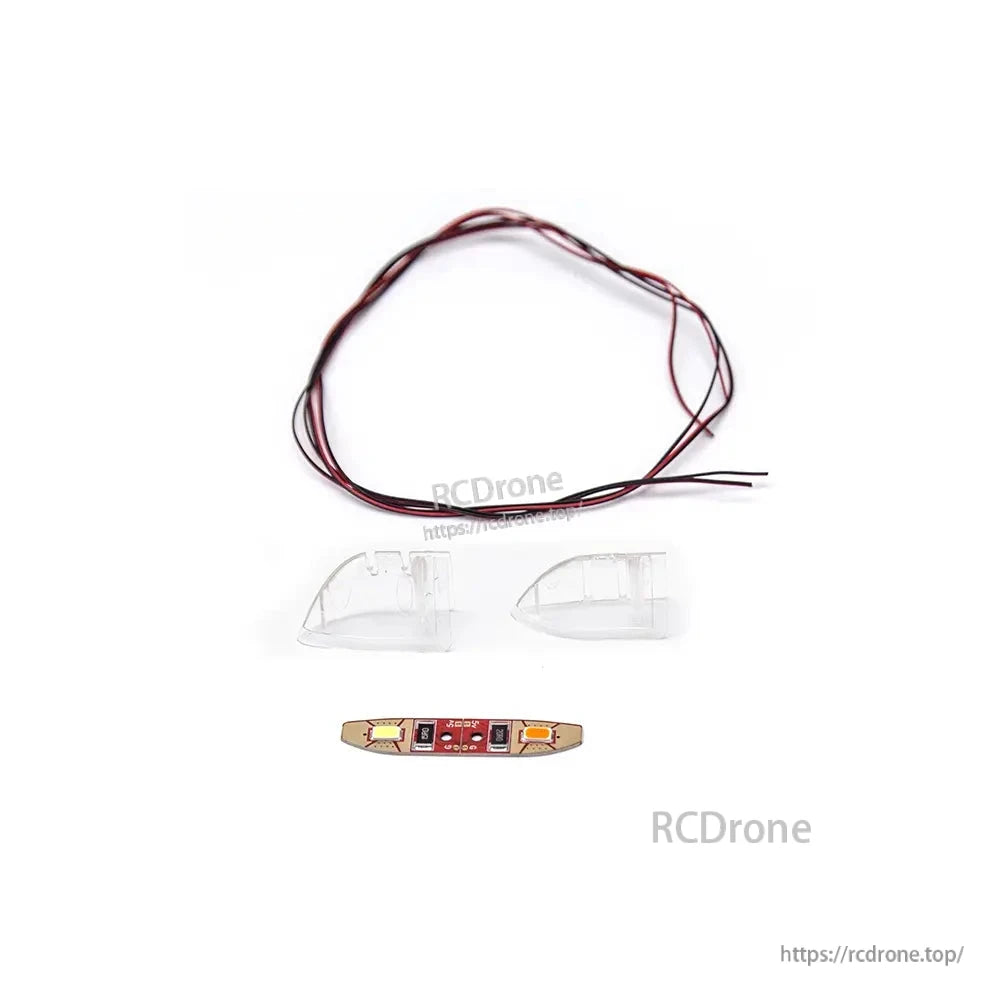 LED light strip board with clear lens covers and wiring harness for RC plane installation