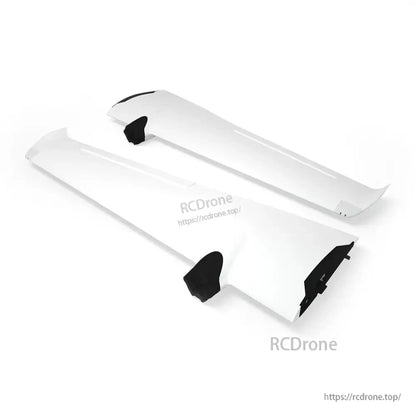 Two white fuselage side fairings/covers with black mounting ends for Swordfish fixed wing