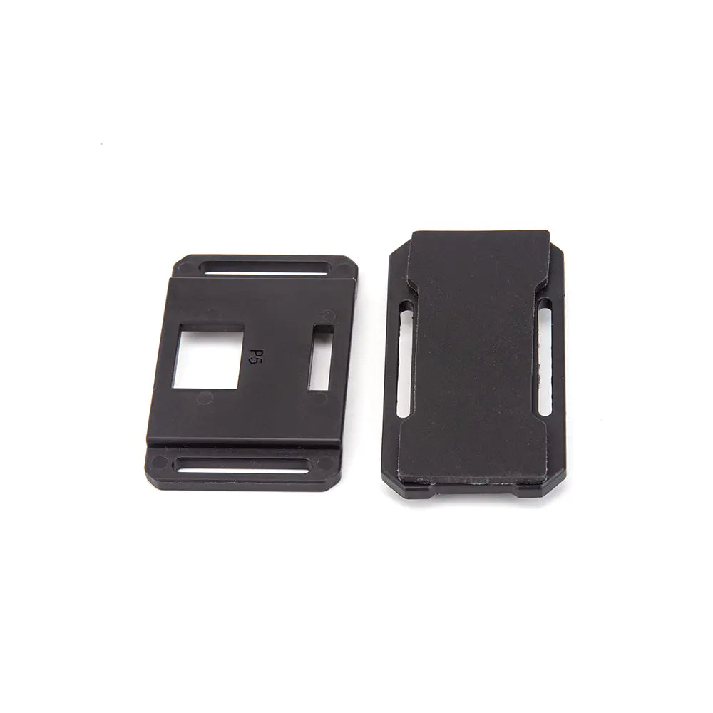 Battery quick-release mounting plates set, two black plastic brackets