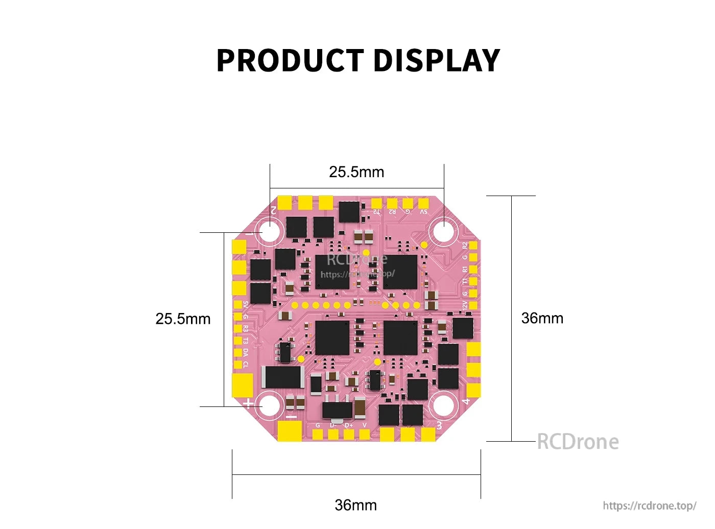 AXISFLYING H743 AIO 25A Flight Controller, AXISFLYING H743 AIO flight controller board with 25.5mm mounting pattern and 36mm overall size