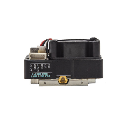 SKYZONE VT5850 CNC 6.2G VTX side view with SMA antenna port and labeled wiring pins
