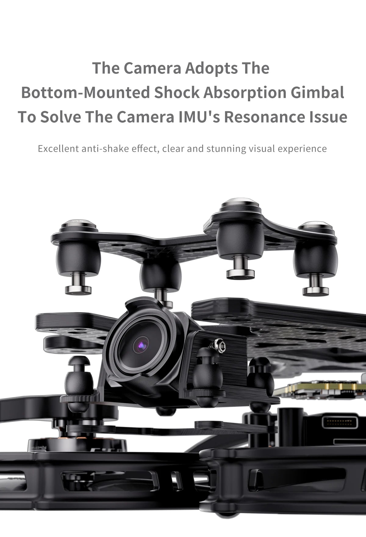GEPRC Cinelog35 V2 Analog FPV Drone, Camera Adopts The Bottom-Mounted Shock Absorption Gimbal To