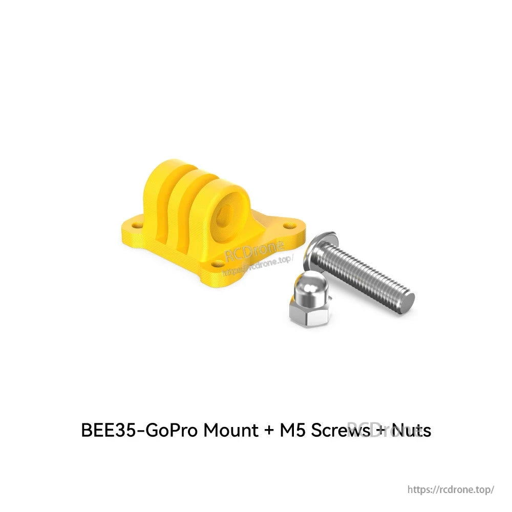 Accessories for SpeedyBee Bee35, Yellow Bee35 GoPro mount accessory with M5 screw and nut set for SpeedyBee Bee35 drone
