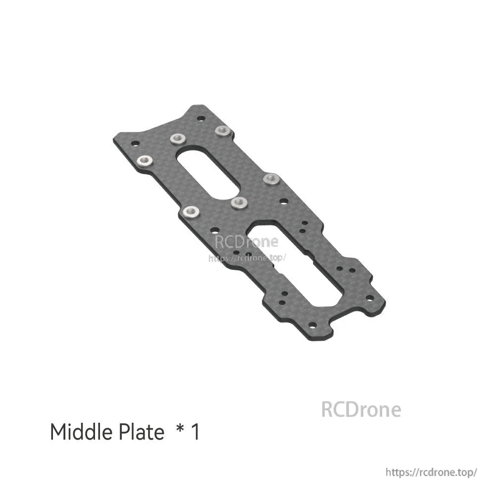 Accessories for SpeedyBee Mario 5, Carbon fiber middle plate accessory for SpeedyBee Mario 5 frame with mounting holes and standoffs