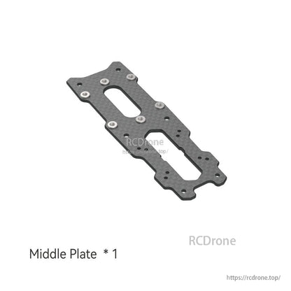 Accessories for SpeedyBee Mario 5, Carbon fiber middle plate accessory for SpeedyBee Mario 5 frame with mounting holes and standoffs