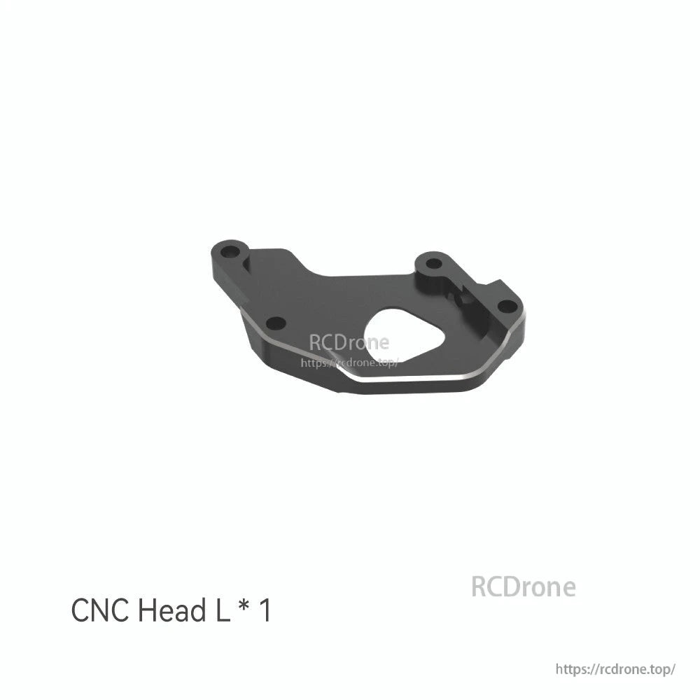 Accessories for SpeedyBee Mario 5, CNC Head L metal mounting bracket accessory for SpeedyBee Mario 5, black plate with multiple screw holes