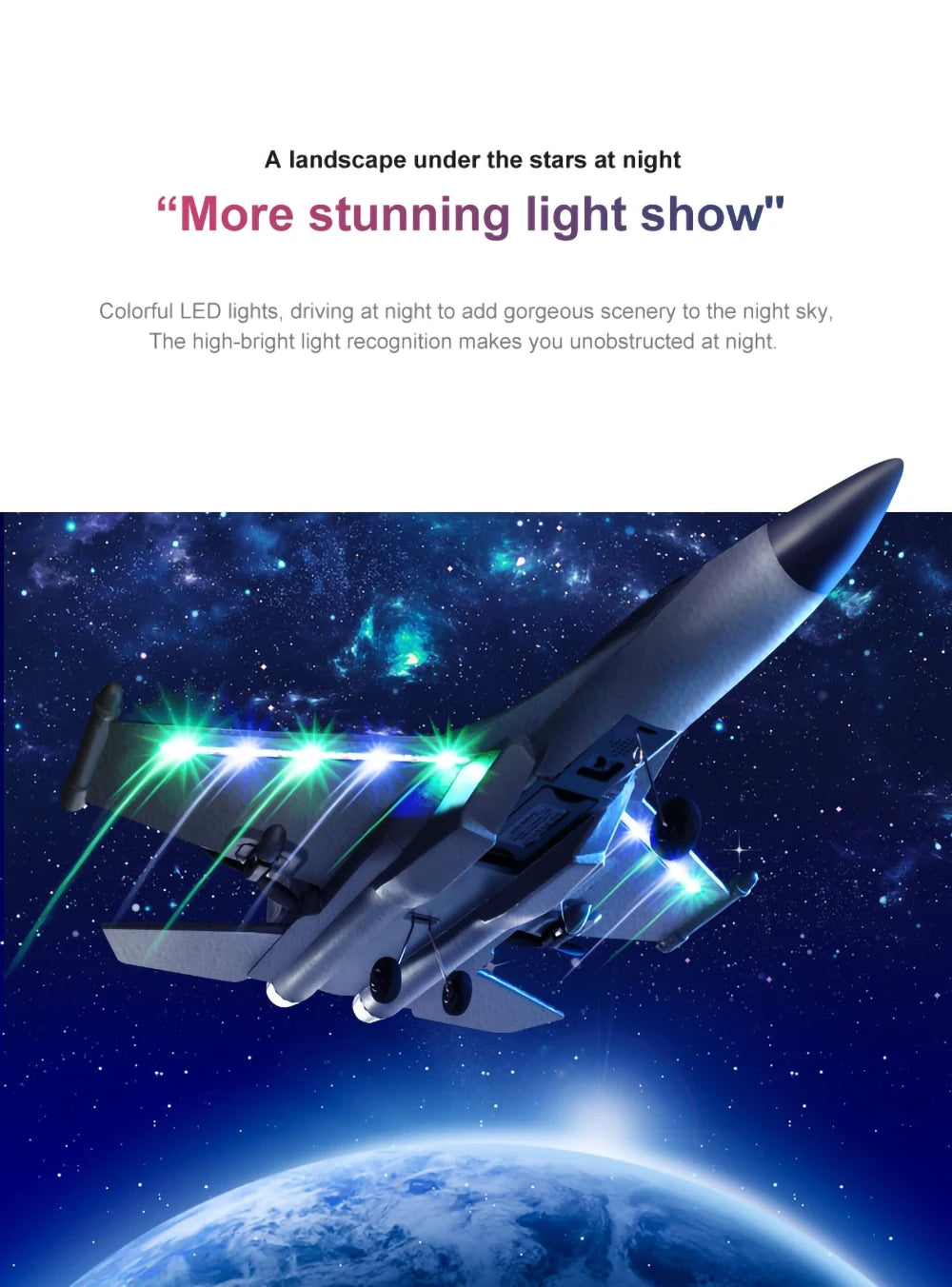 RC283 RC Airplane, high-bright light recognition makes you unobstructed at night . "Mor