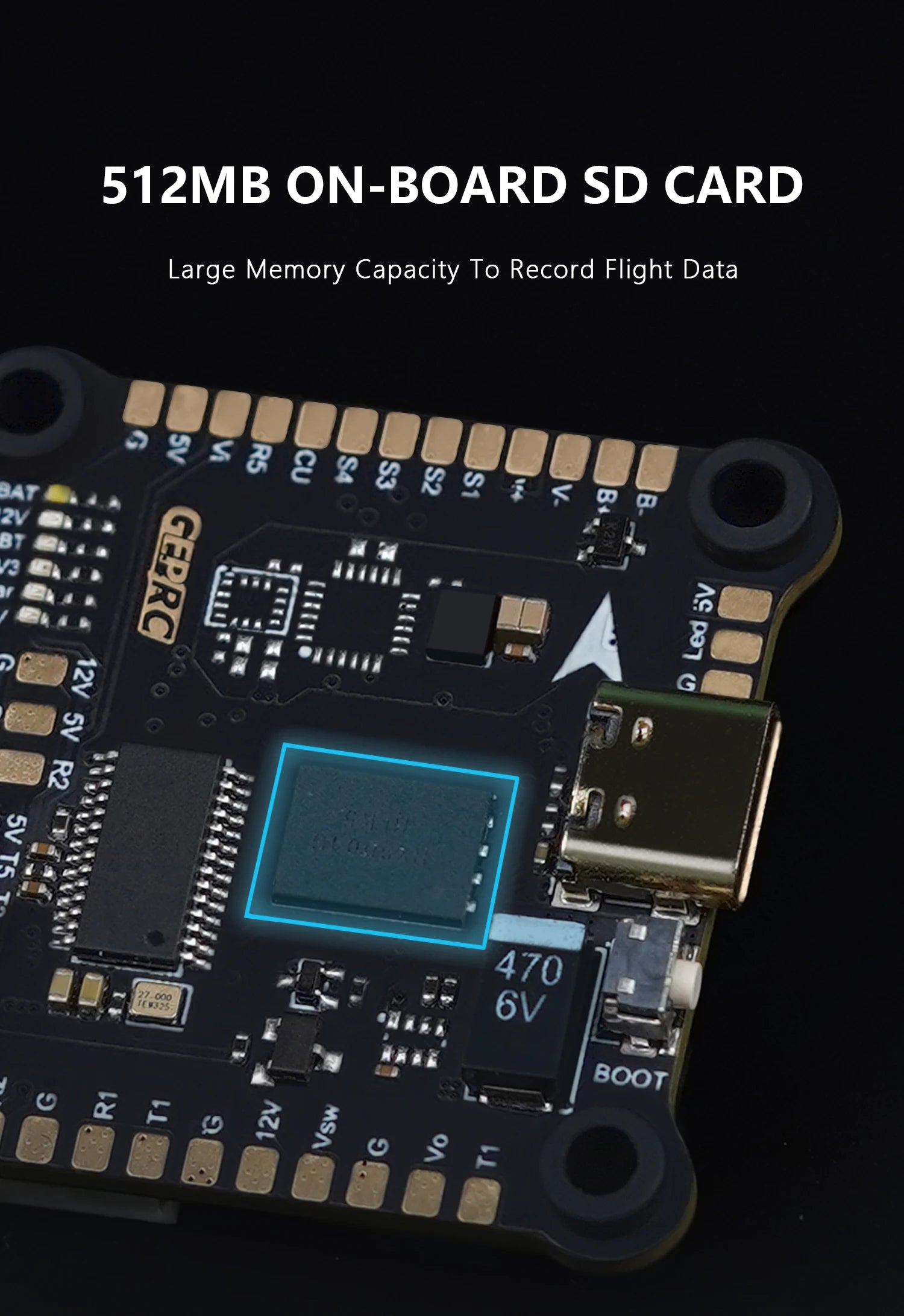 GEPRC SPAN F722-BT-HD V2 Stack - Flight Controller Stack F7 BL32 50A 96K 4IN1 ESC SUPPORT BLUETOOTH PARAMETER TUNING 14 GEPRC SPAN F722-BT-HD V2 Stack, Using mainstream STM32F722RET6 main control