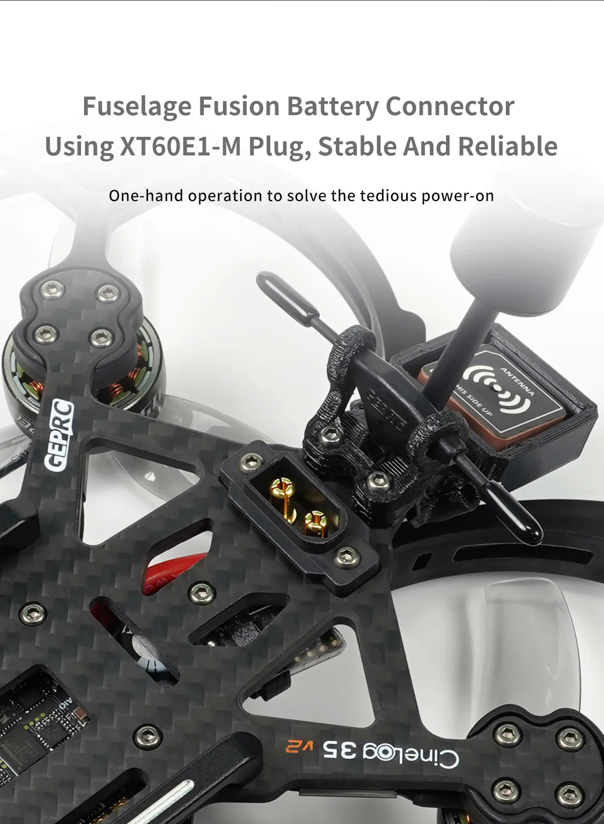 GEPRC Cinelog35 V2 Analog FPV Drone, Fusion Battery Connector Using XTGOE1-M Plug, Stable And Re