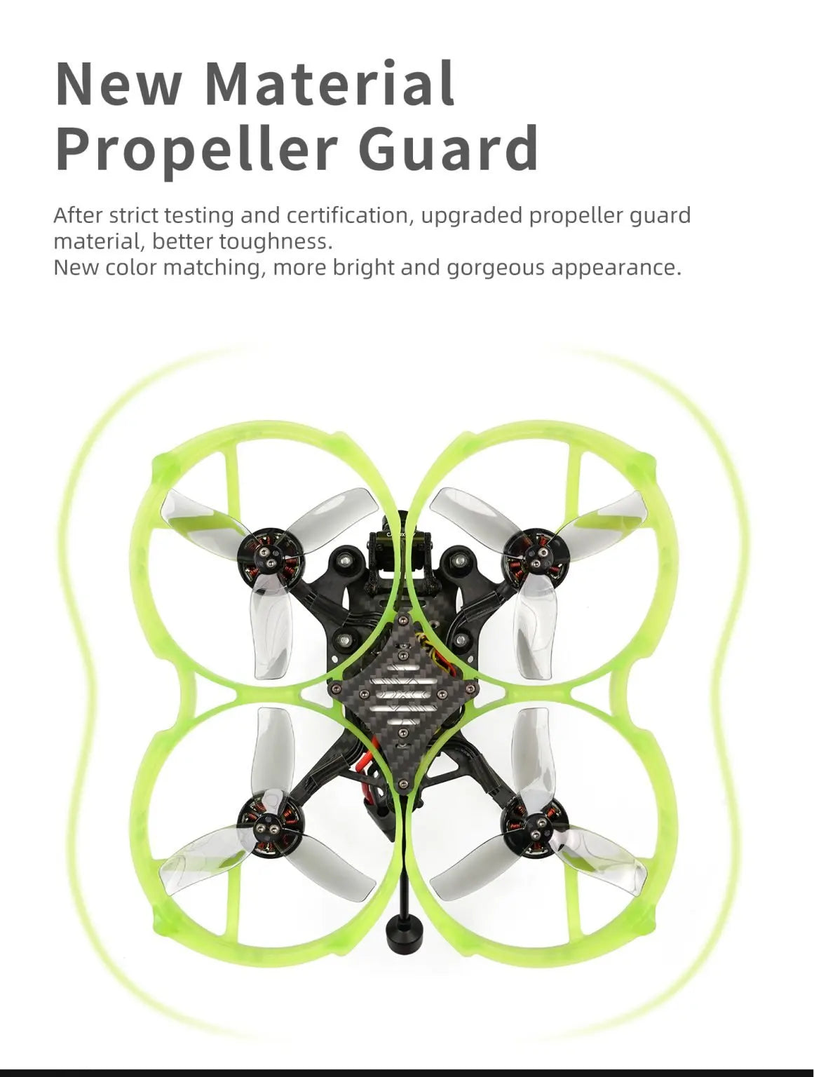 GEPRC CineLog35 Cinewhoop, new Material Propeller Guard After strict testing and certification, upgraded propeller guard material . better