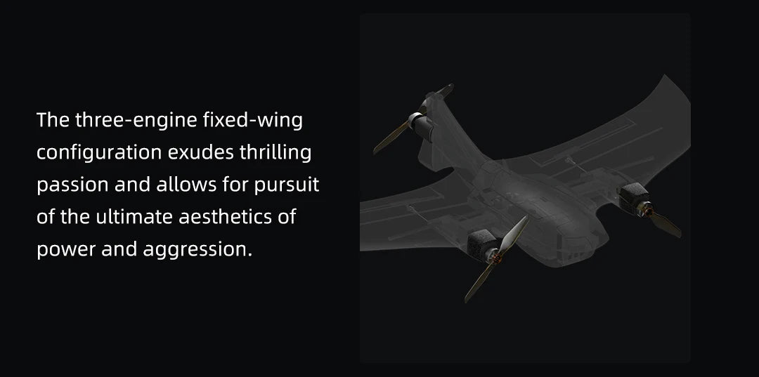FIMI Manta VTOL Drone, Powerful three-engine drone with fixed wings for thrilling performances.