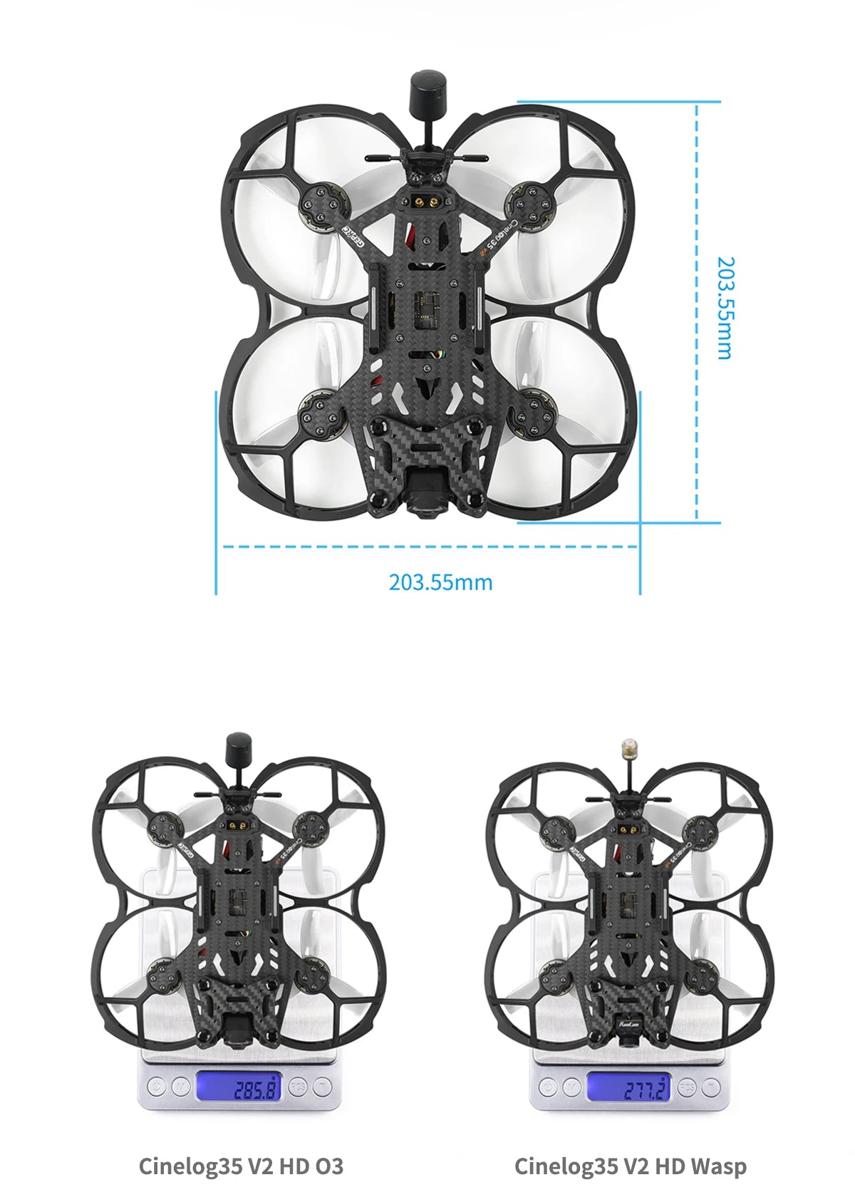 GEPRC CineLog35 V2 HD, this is a 3.5-inch HD FPV cinematic drone . it integrate