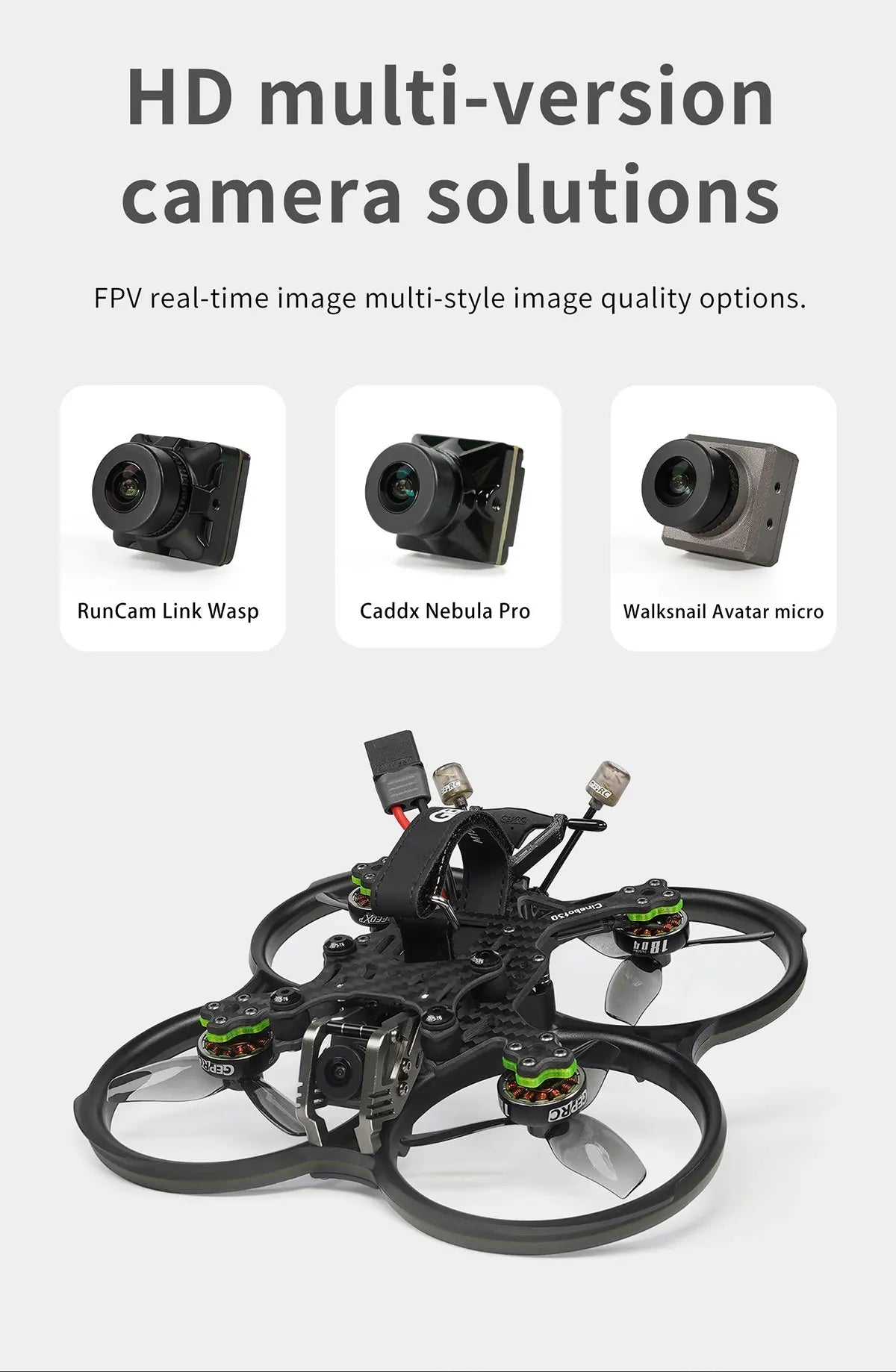GEPRC Cinebot30 HD - Runcam Link Wasp 4S FPV, GEPRC Cinebot30 HD, HD multi-version camera solutions FPV real-time image quality options . RunC