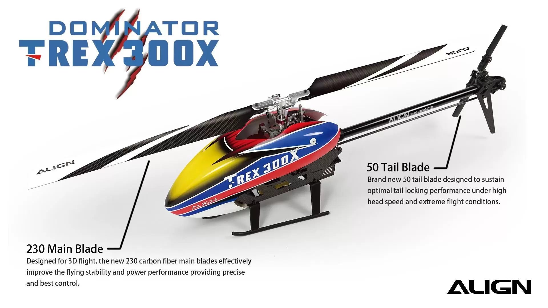 Align T-REX 300X Dominator RC Helicopter, Introducing the Dominator T-REX 300X RC Helicopter with optimal performance features.