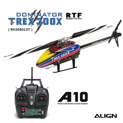 The Align T-REX 300X Dominator RC Helicopter Combo Kit includes two models with an A10 radio ready to fly.