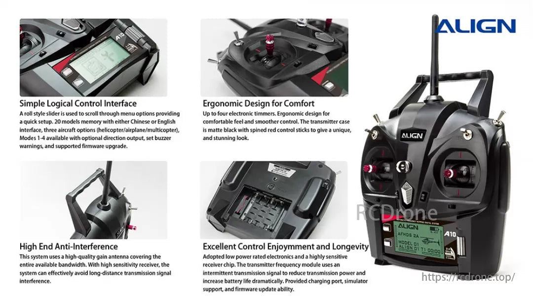 The ALIGN T-REX 450L Dominator RC Helicopter features simple control with ergonomic design, electronic timers, model memory, and customizable modes.