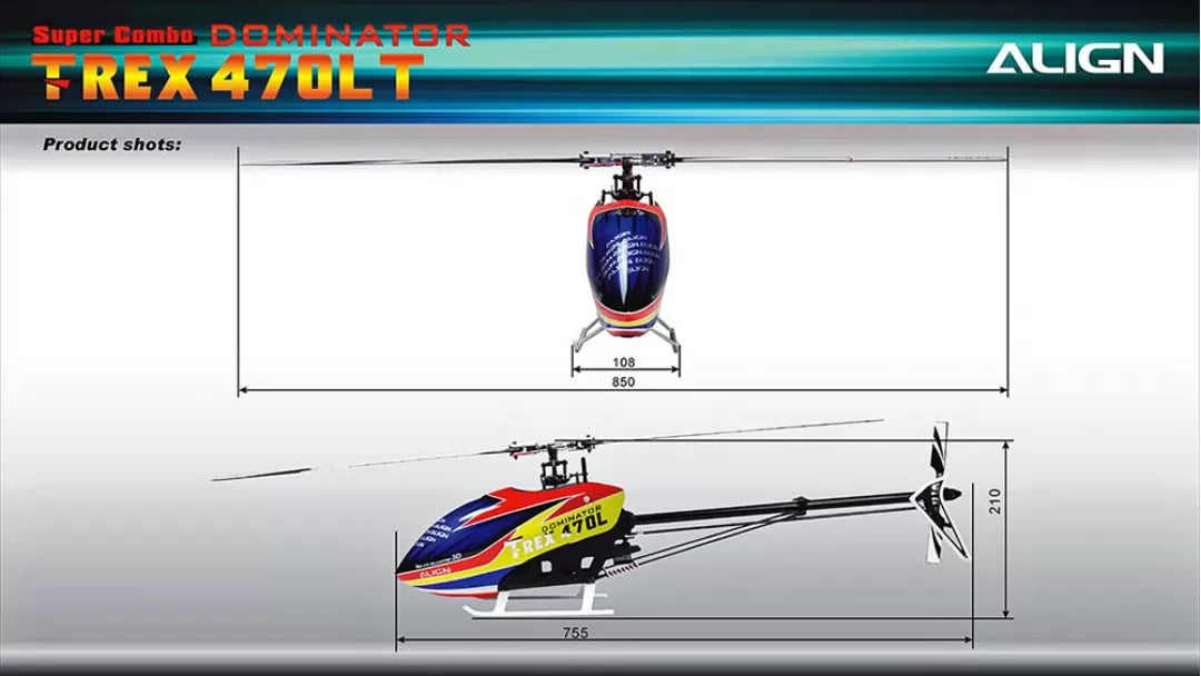 Align T-REX 470 Series RC Helicopter, T-REX 470 Series RC Helicopter features torque tube and belts.