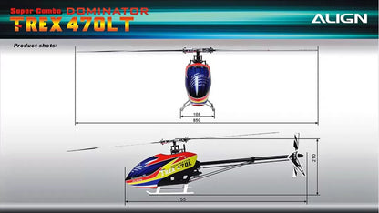 Align T-REX 470 Series RC Helicopter, T-REX 470 Series RC Helicopter features torque tube and belts.