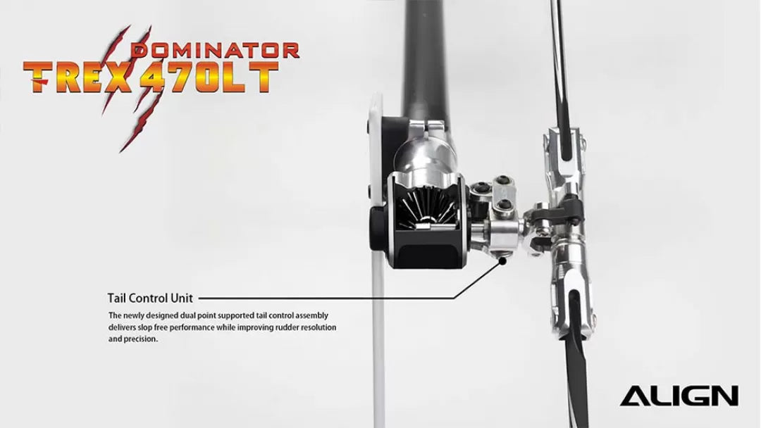 Align T-REX 470 Series RC Helicopter, The Dominator T-Rex 470 Series RC Helicopter has a new tail control design.