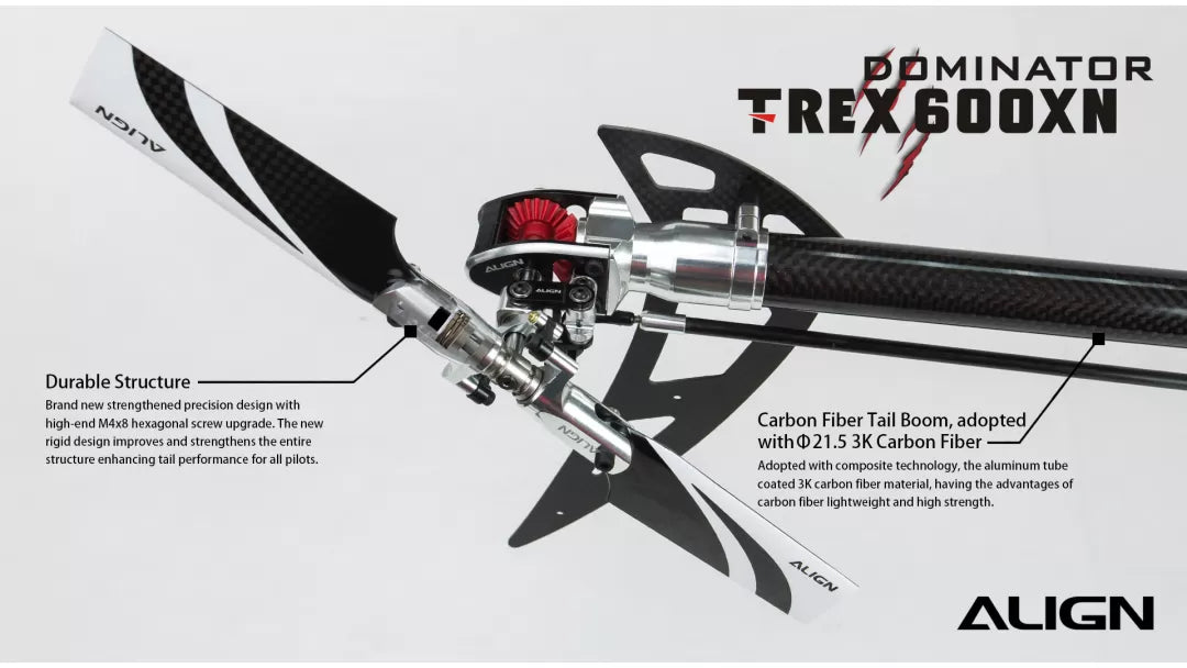 The Align T-REX 600XN Dominator RC Nitro Helicopter Super Combo features a durable structure with precision design.