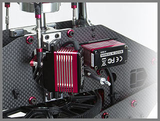 Align T-REX 600XN Dominator RC Nitro Helicopter, The plate helps with engine cooling and adds protection for the motor.