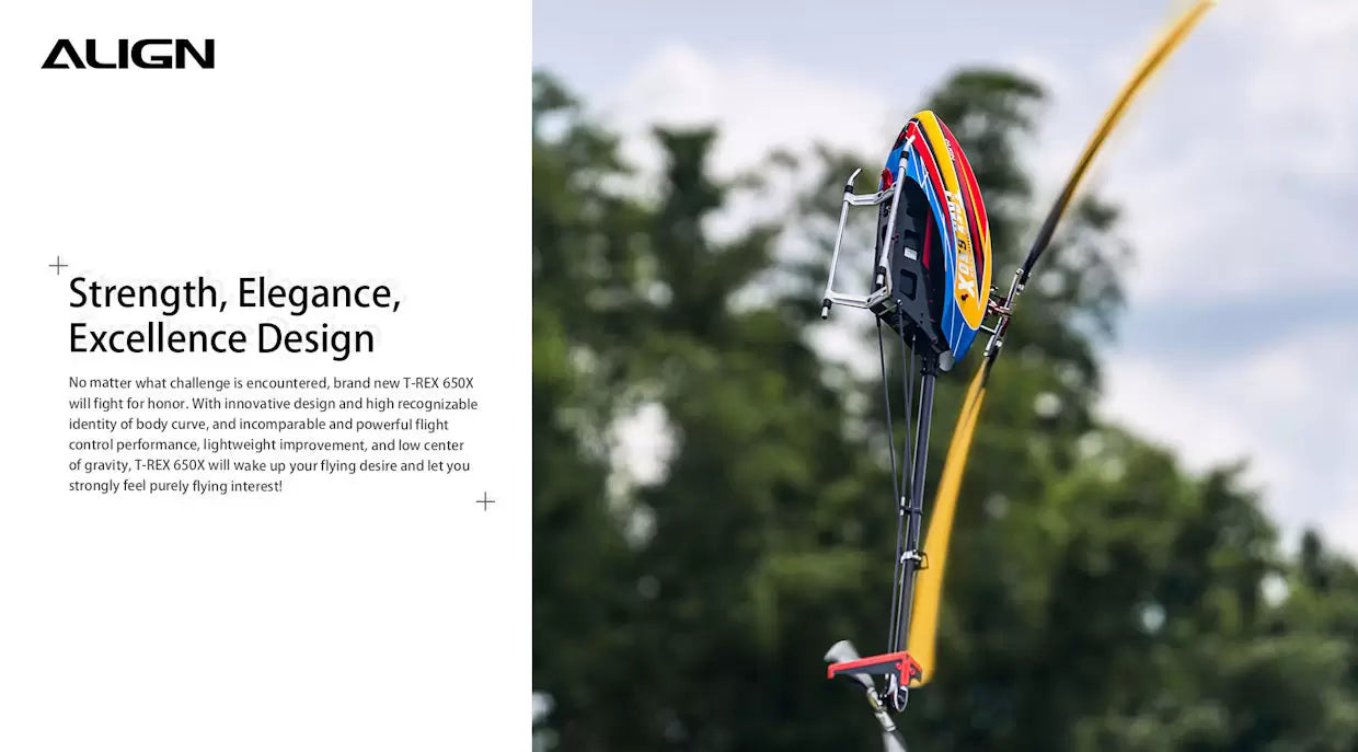 Align T-REX 650X Electronic RC Helicopter, Experience the new T-Rex 650X with its innovative design, powerful flight control, lightweight construction, and low center of gravity.