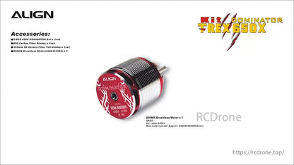 Align T-REX 650X Electronic RC Helicopter Kit includes various parts for assembly.