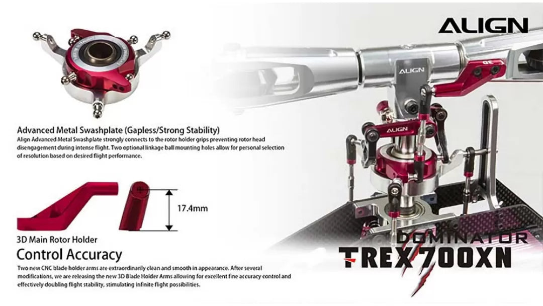 The Align T-REX 700XN Dominator Oil RC Helicopter Kit features advanced stability and performance with a high-torque motor.