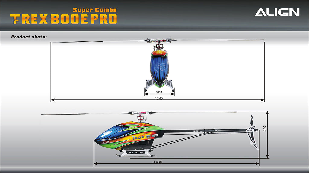 Align T-REX 800E Pro Helicopter, The T-REX 800E PRO features frame material integration technology for enhanced structural rigidity and innovative design.