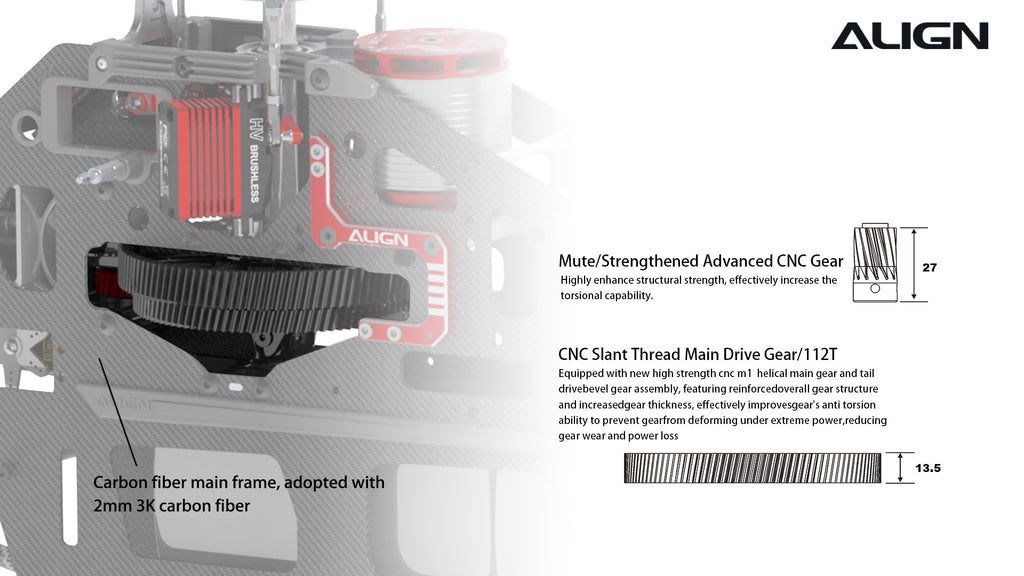 Align T-REX 800E Pro Helicopter, The Align T-REX 800E PRO features a strengthened design, improving structural strength and torsional capability.