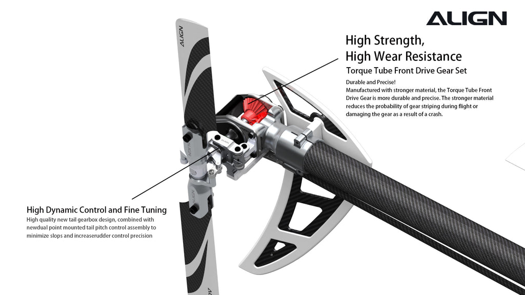 Align T-REX 800E Pro Helicopter, The T-REX 800E PRO features a durable Torque Tube Front Drive Gear Set and improved control/tuning for reduced damage.