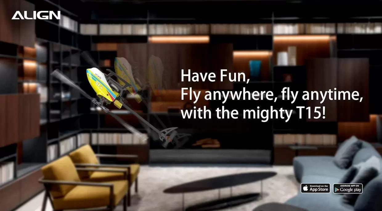 Align T-REX T15 RC Helicopter, Experience the thrill of flying anywhere anytime with the powerful T-REX T15 RC helicopter.