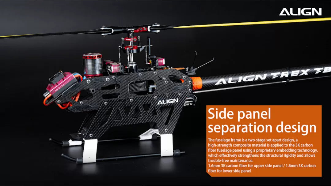 Align T-REX TB60 Electronic RC Helicopter, The ALIGN Side panel uses a two-stage design with high-strength composite materials and proprietary embedding technology.