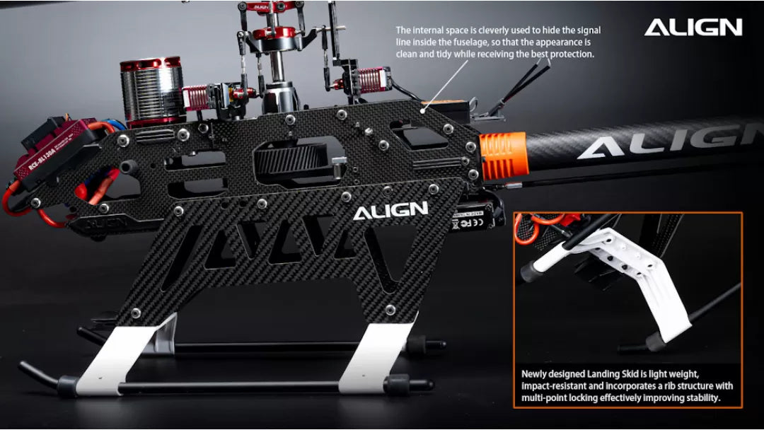 Align T-REX TB60 Electronic RC Helicopter, The internal space cleverly hides the signal Align Time inside the fuselage, maintaining a clean appearance.