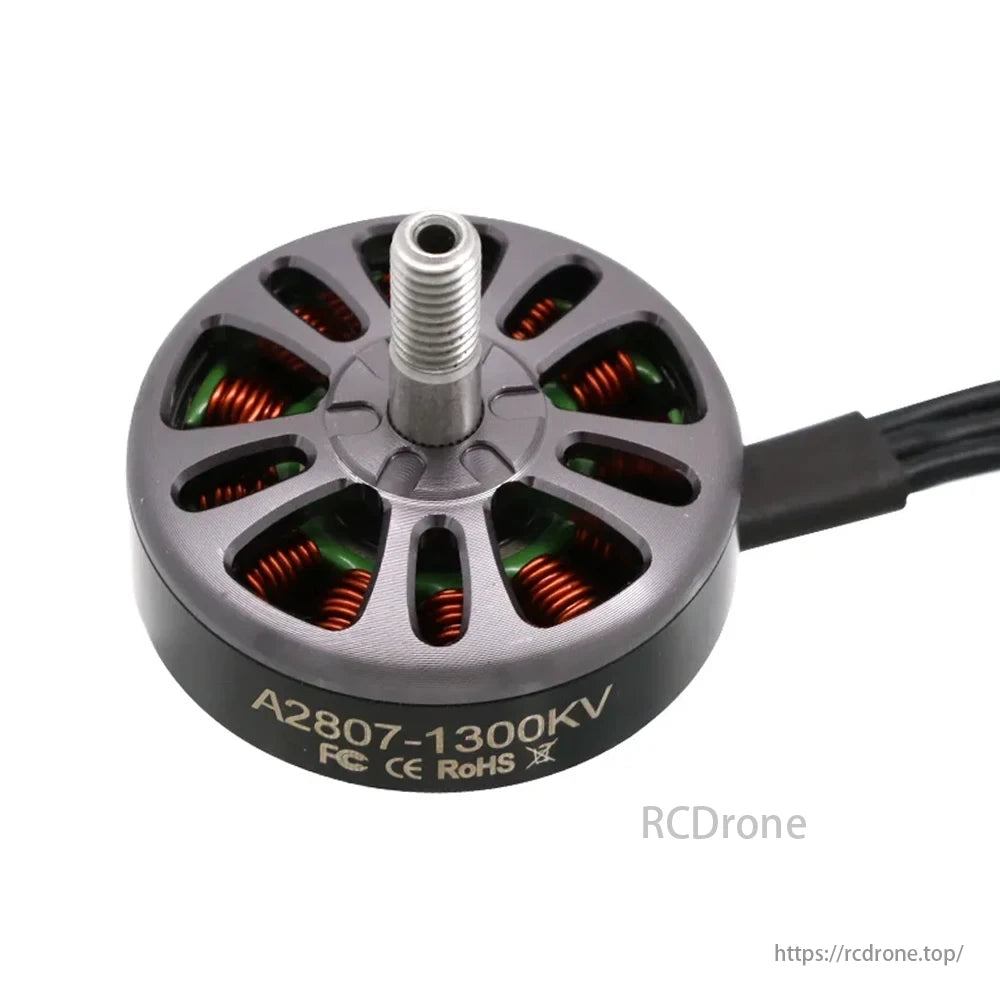 Angel A2807 Brushless Motor, U-Angel-1988 specifications for an airplane brushless motor: metal material, 2807 model, 1300 KV, suitable for vehicles and remote control toys.