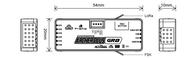 FrSky ARCHER PLUS GR8 Receiver - 2.4G ACCESS/ACCST D16 8 high-precision PWM channel ports 4 FrSky ARCHER PLUS GR8 Receiver, FrSky Archer Plus GR8 is the latest addition to the archer line of
