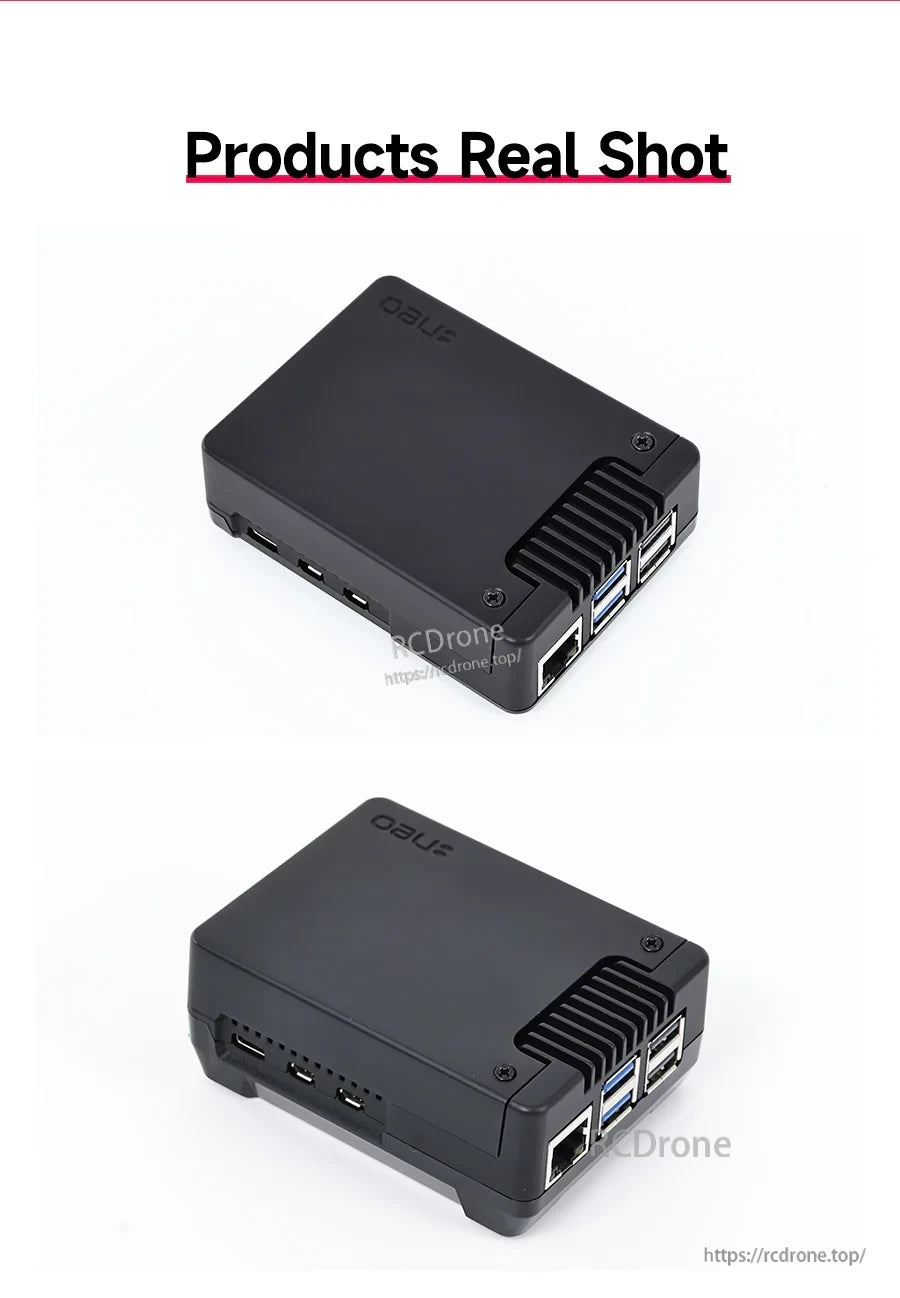 Real-life product photos of the Argon NEO 5 case from two angles with port access visible