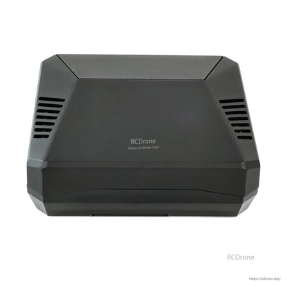 Top view of black aluminum with side ventilation slots