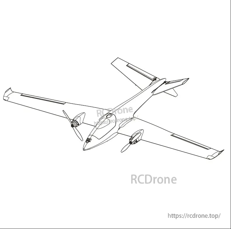 ATOMRC Swordfish fixed wing accessories replacement parts overview – airframe line drawing