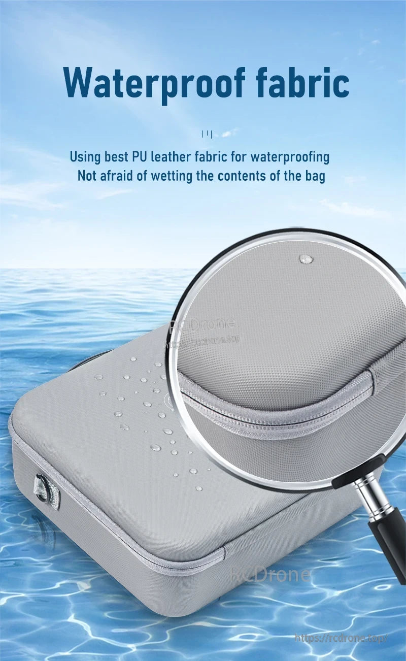 Avata Storage Case, Waterproof fabric using best PU leather, protects contents from wetting, durable and reliable.