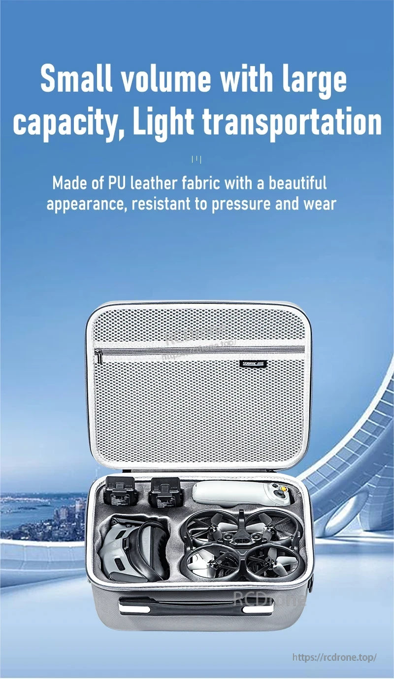 Avata Storage Case, Lightweight transportation case made of durable PU leather fabric with large capacity and beautiful appearance.