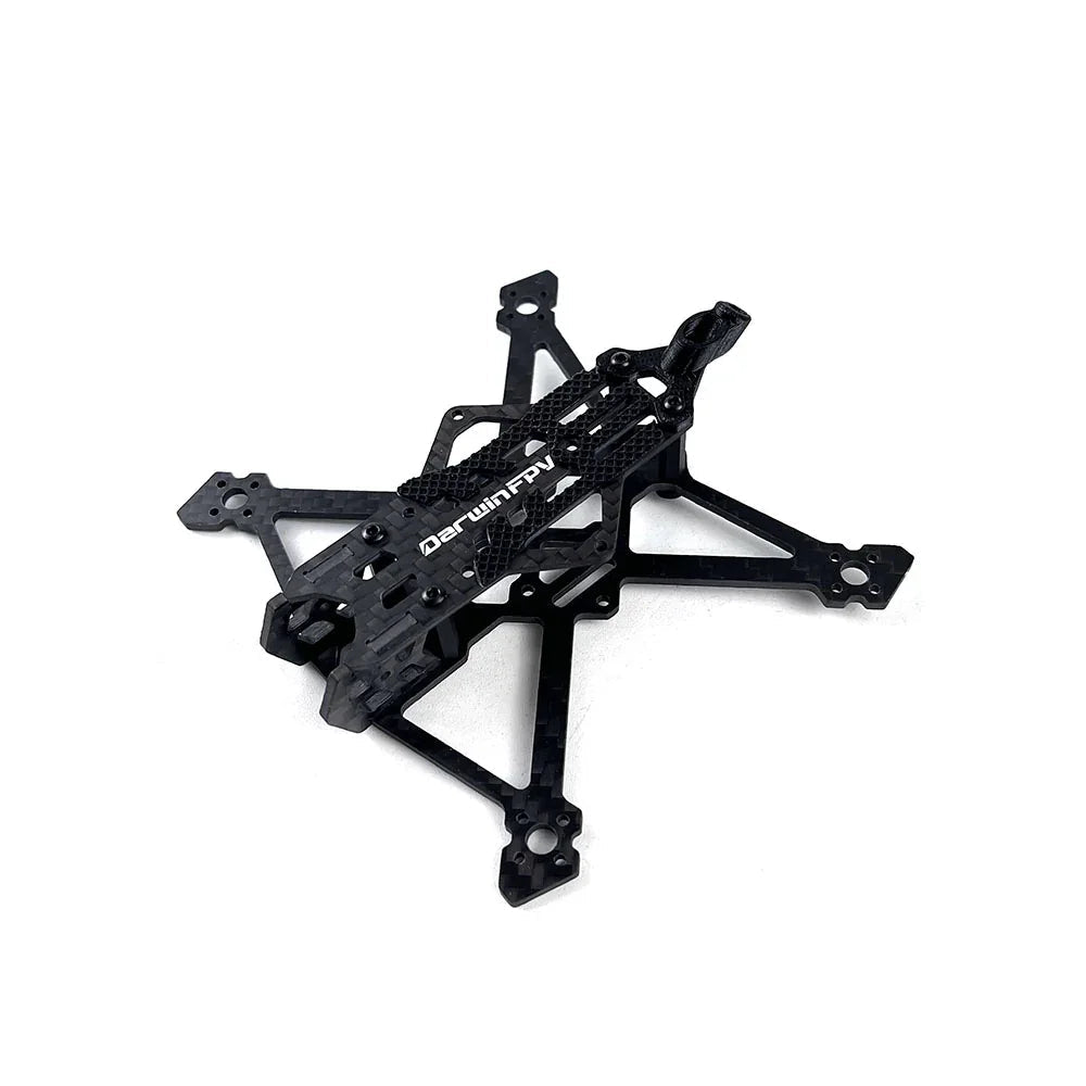 DarwinFPV TinyApe Freestyle 2.5-inch carbon frame kit, top-down view of assembled toothpick frame