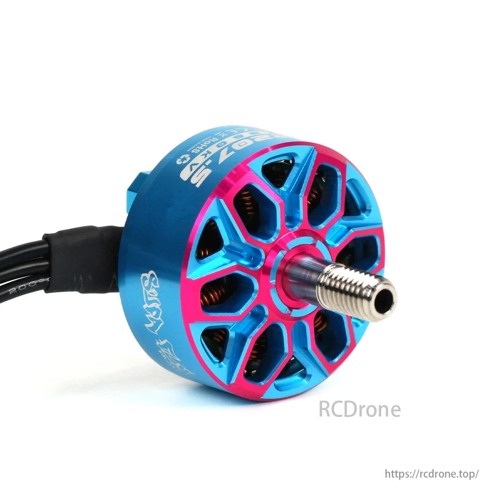 Axisflying 2207.5 1960KV 1860KV Brushless Motor, Axisflying 2207.5 brushless motors for 5-inch FPV drones, customizable 1960KV/1860KV, with blue/pink design.