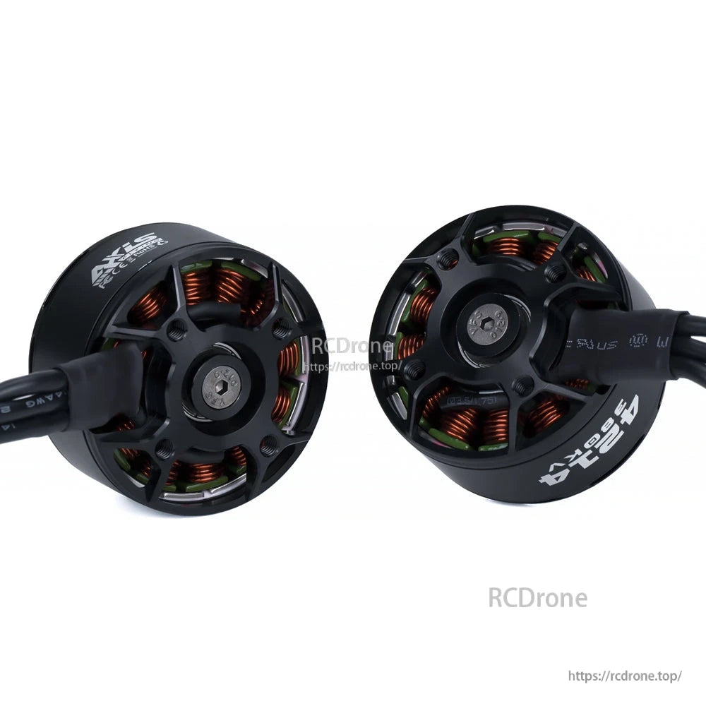 Axisflying 4214 380KV FPV Motor, Axisflying 4214 380KV FPV motor for 13-inch props, 6mm shaft, supports 6-12S, delivers 4.58kg thrust, handles 65A peak current.