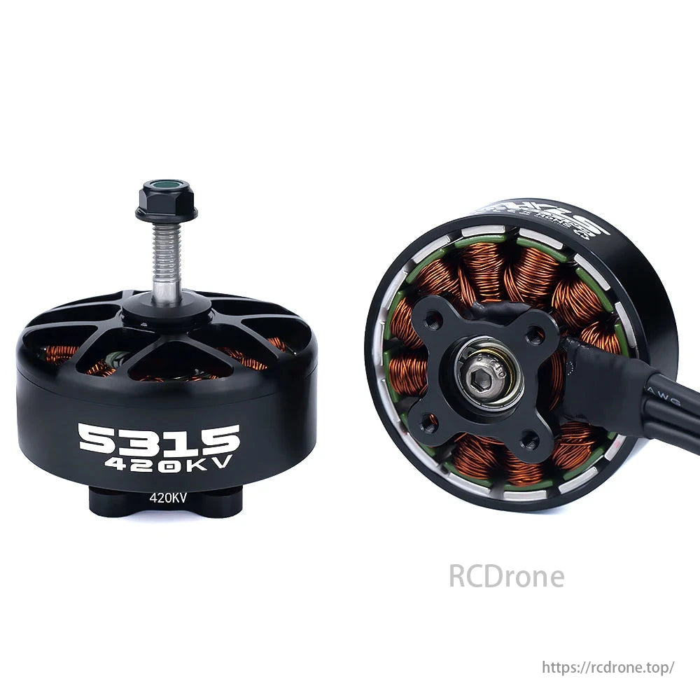 Axisflying 5315 420KV 6-8S Brushless Motor, Axisflying 5315 420KV motor, for 6-8S systems, perfect for 15-inch FPV drones, features robust construction and copper windings.