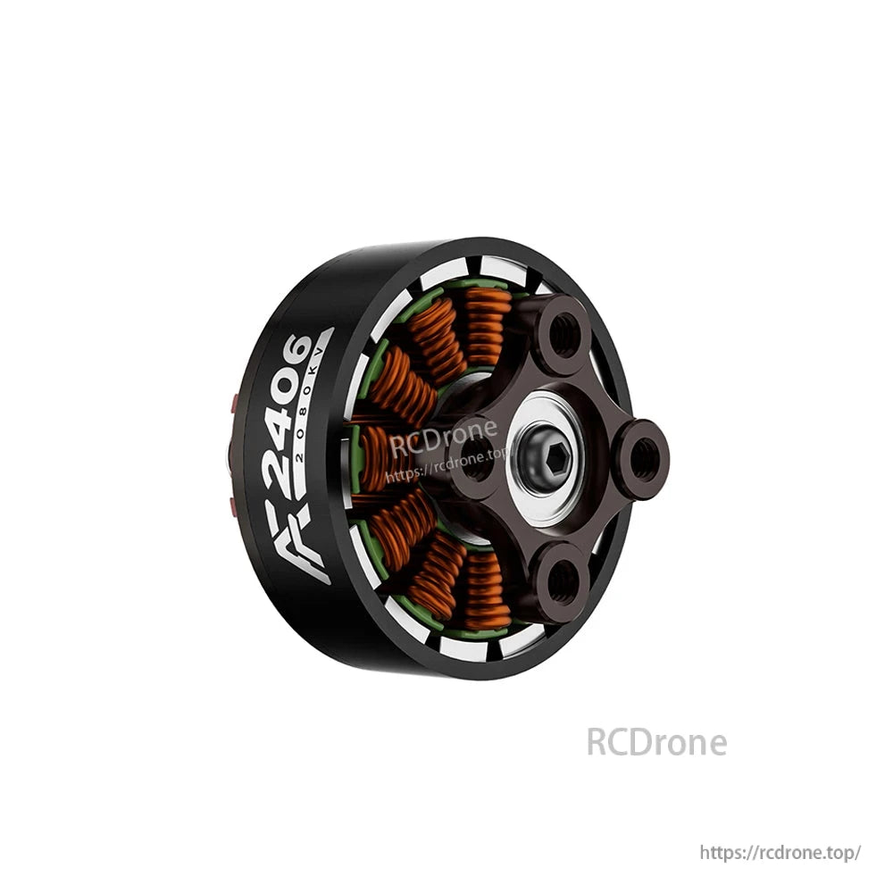 Axisflying AF2406 2080KV brushless motor with exposed copper windings and multi-hole mounting base
